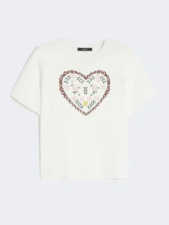Cotton T-shirt with graphic print - WHITE