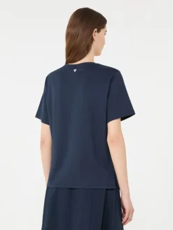 Cotton T-shirt with graphic print - NAVY