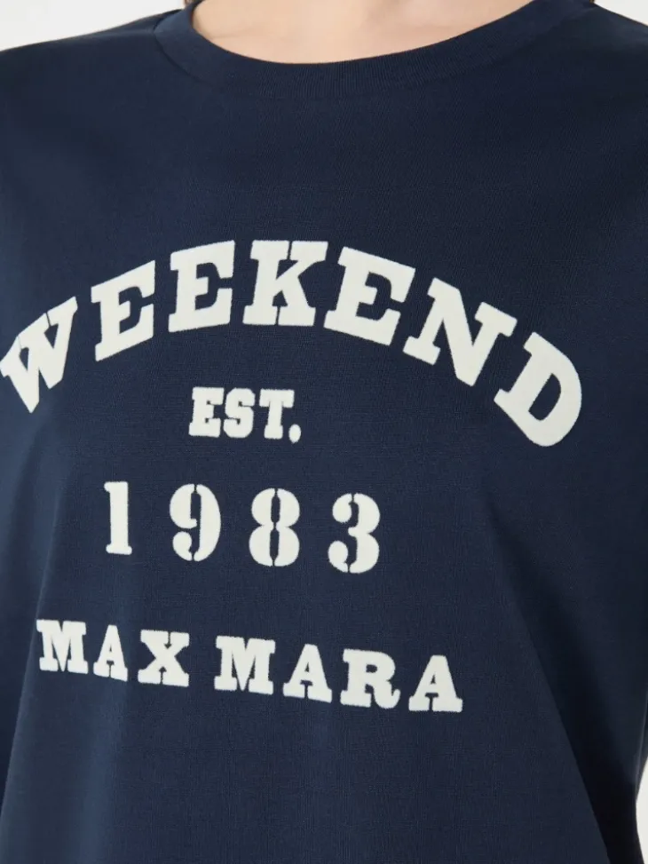 Cotton T-shirt with graphic print - NAVY