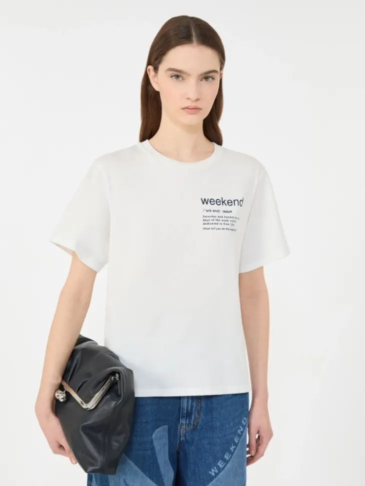 Cotton T-shirt with graphic print - WHITE