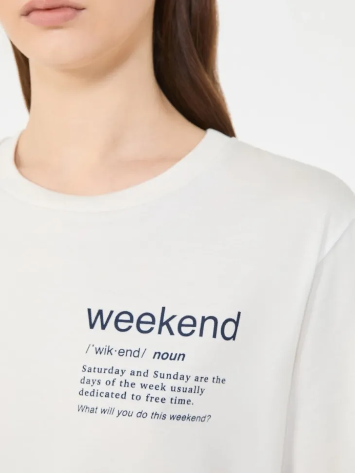 Cotton T-shirt with graphic print - WHITE