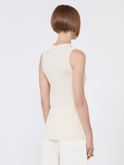 Cotton vest top - ECRU