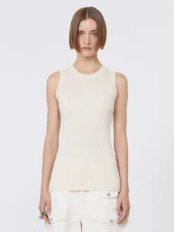 Cotton vest top - ECRU