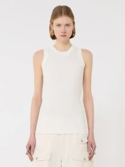 Cotton vest top - WHITE