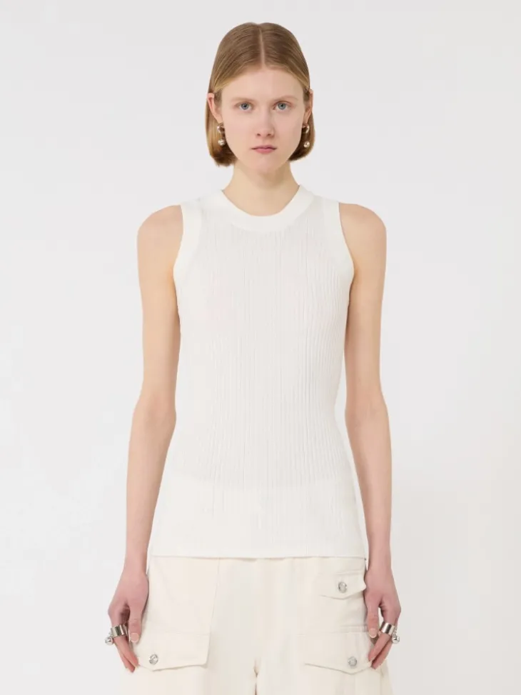 Cotton vest top - WHITE
