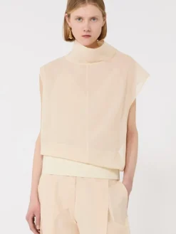 Cotton voile two-piece blouse - ECRU