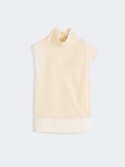 Cotton voile two-piece blouse - ECRU