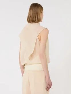 Cotton voile two-piece blouse - ECRU