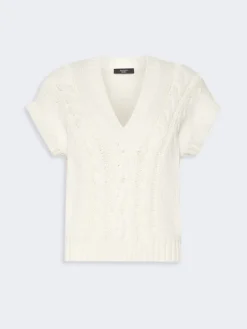 Cotton yarn gilet - ECRU