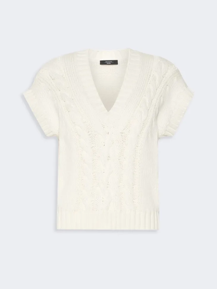 Cotton yarn gilet - ECRU