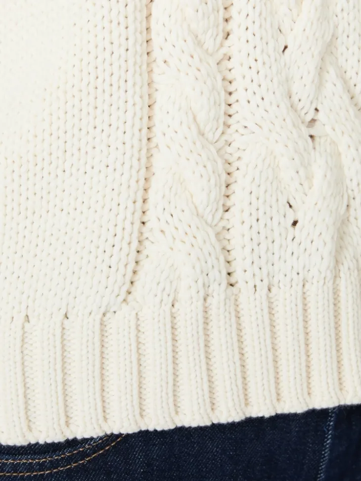 Cotton yarn gilet - ECRU