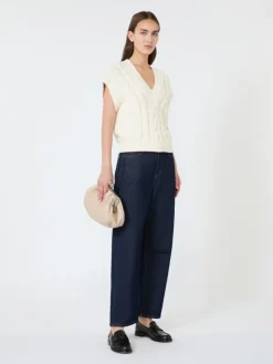 Cotton yarn gilet - ECRU