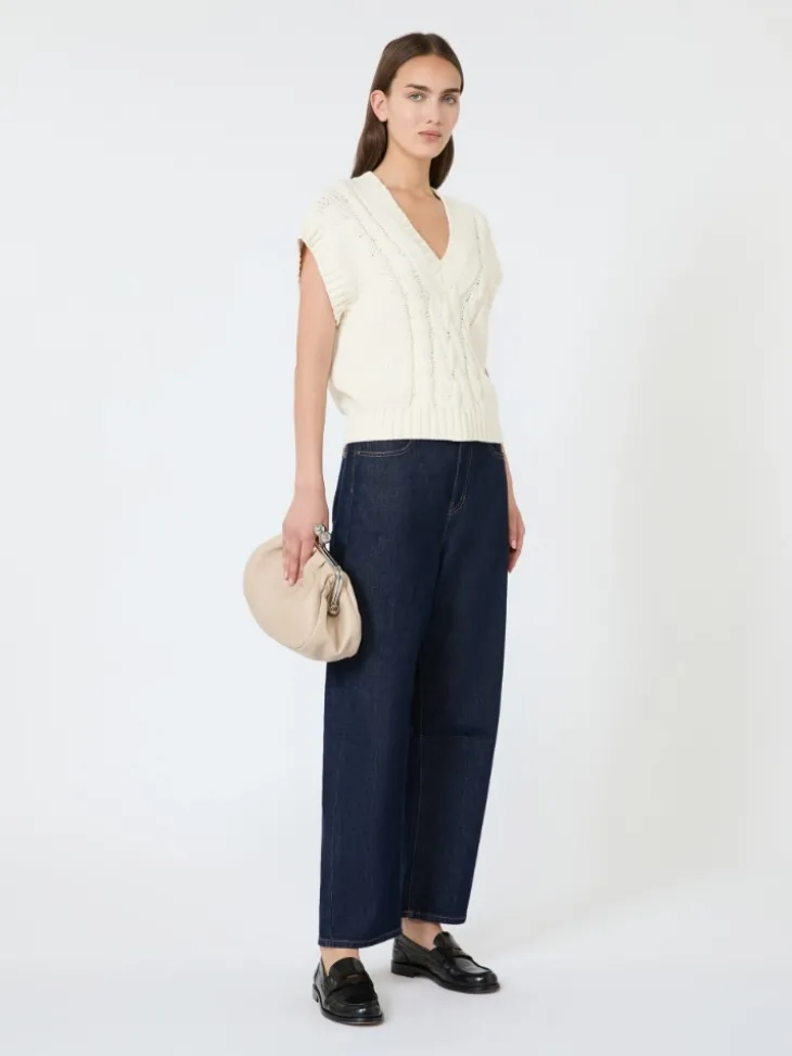 Cotton yarn gilet - ECRU