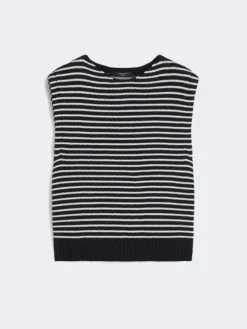Cotton yarn gilet - NAVY