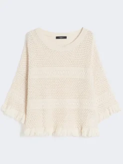 Cotton yarn oversize jumper - ECRU