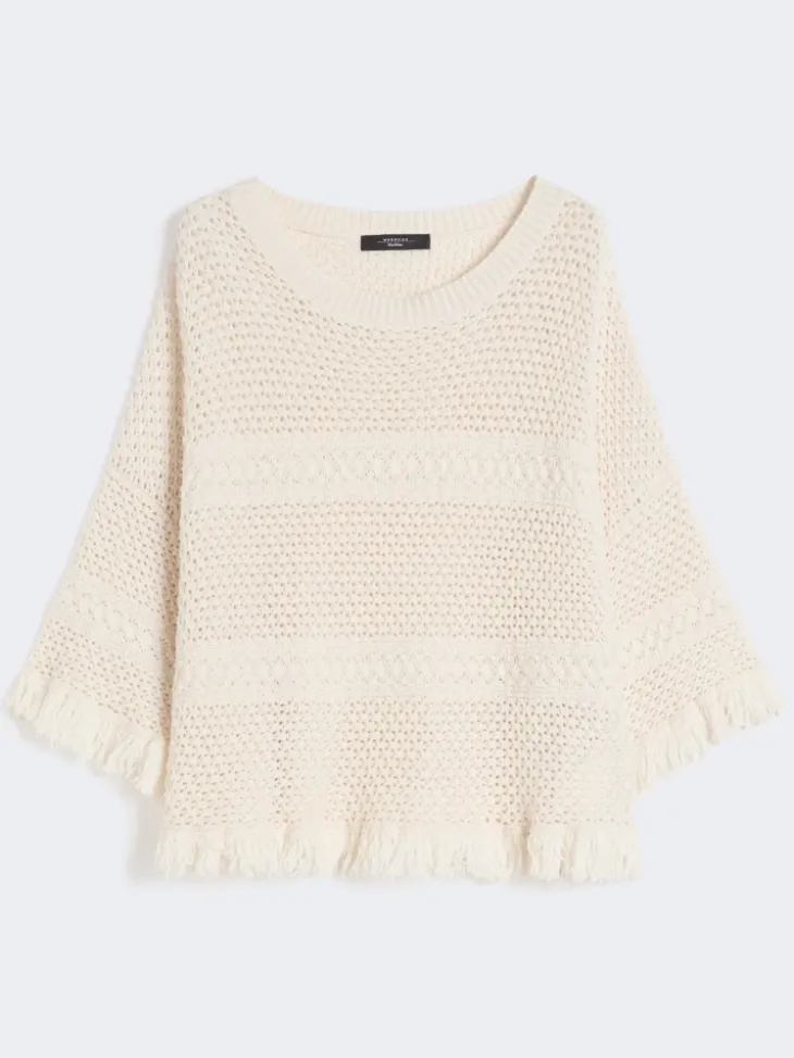Cotton yarn oversize jumper - ECRU