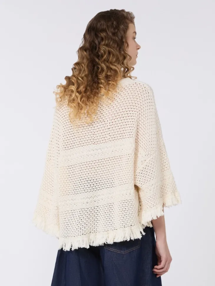 Cotton yarn oversize jumper - ECRU