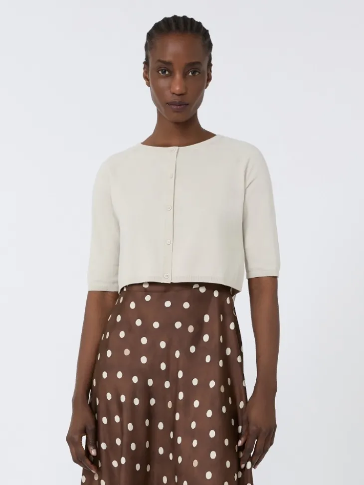 Cotton yarn shrug - WHITE