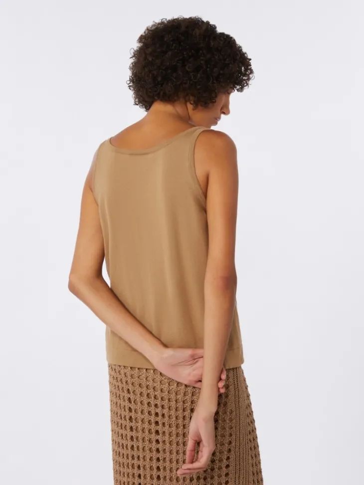 Cotton yarn sleeveless jumper - DESERT