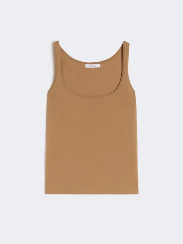 Cotton yarn sleeveless jumper - DESERT