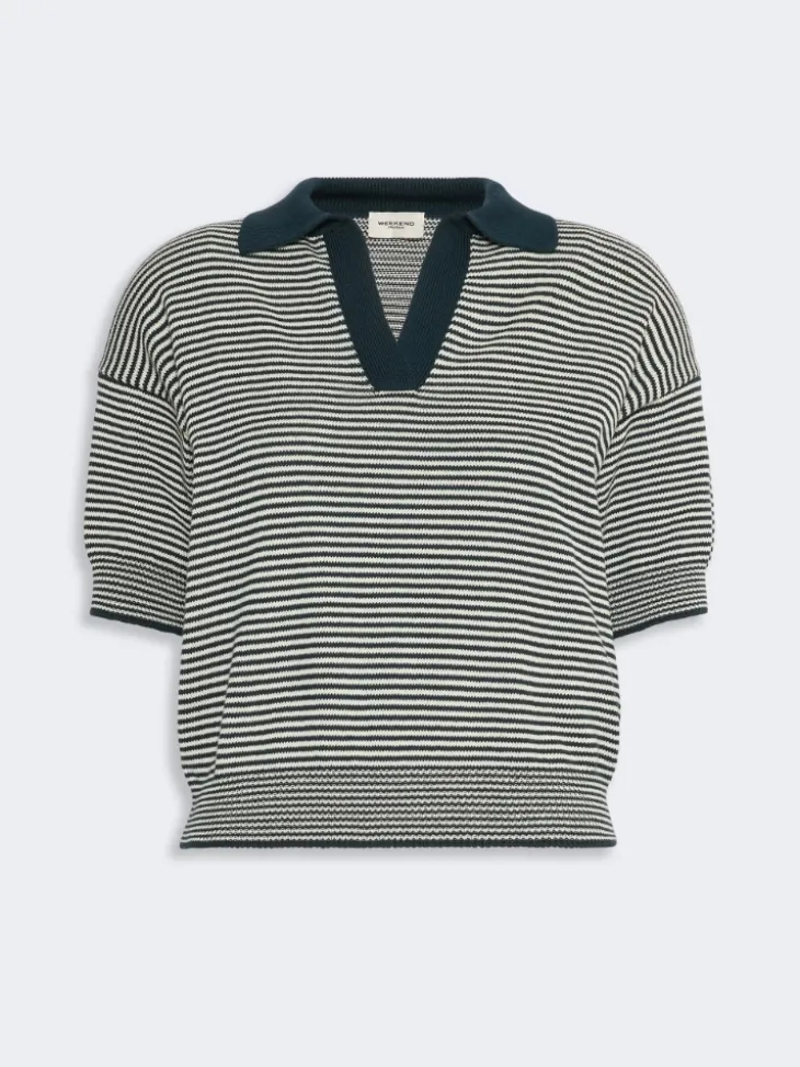 Cotton yarn sweater - NAVY