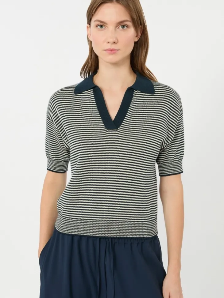 Cotton yarn sweater - NAVY