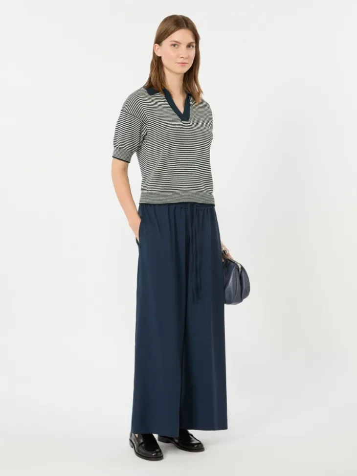 Cotton yarn sweater - NAVY