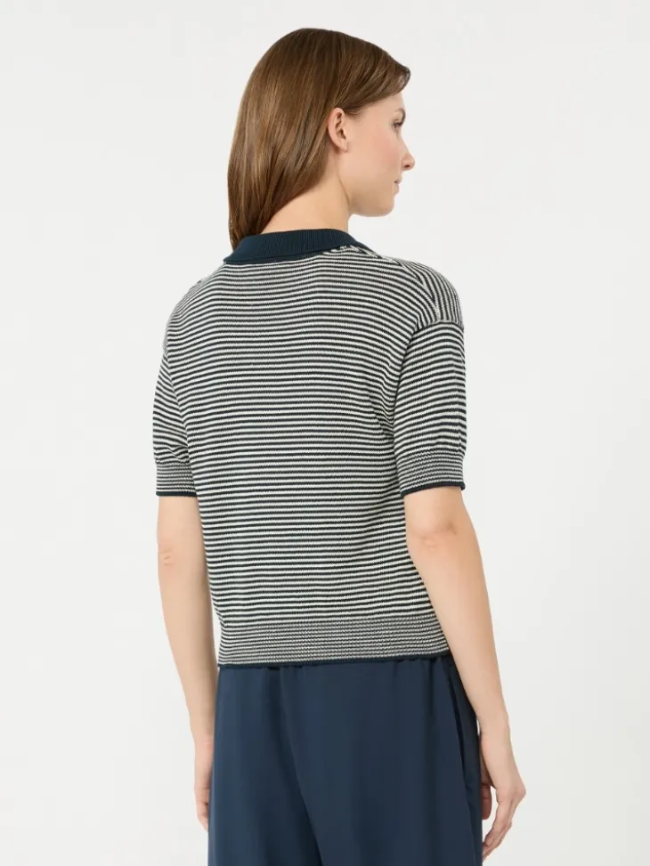 Cotton yarn sweater - NAVY