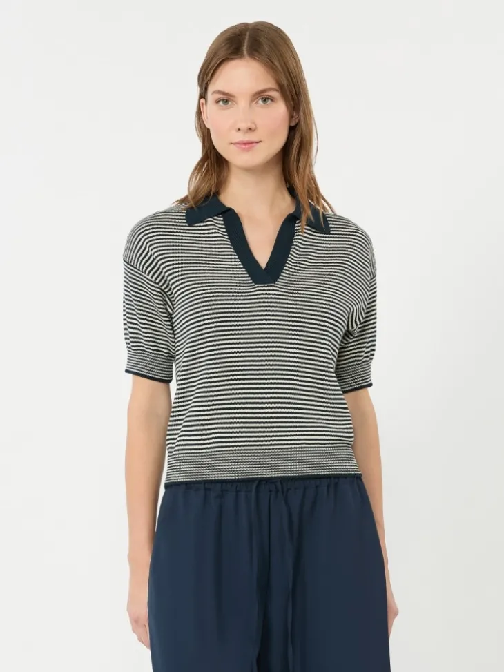 Cotton yarn sweater - NAVY