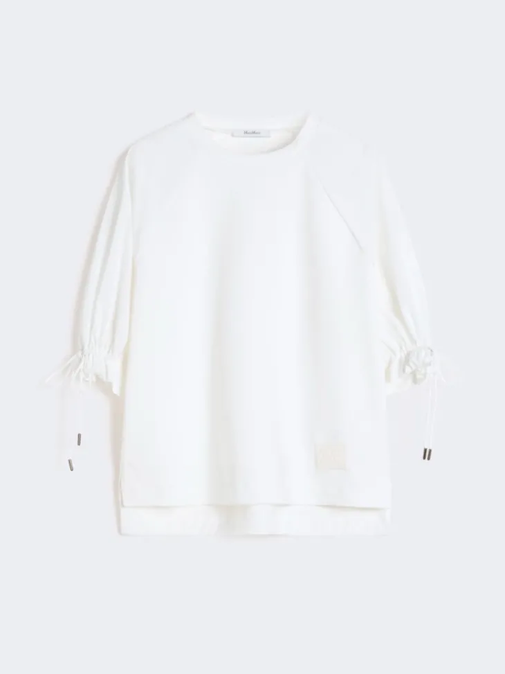 Cotton-blend jersey T-shirt - OPTICAL WHITE