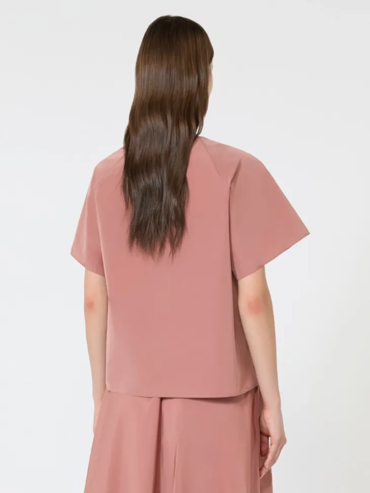 Cotton-blend taffeta blouse - TERRA COTTA