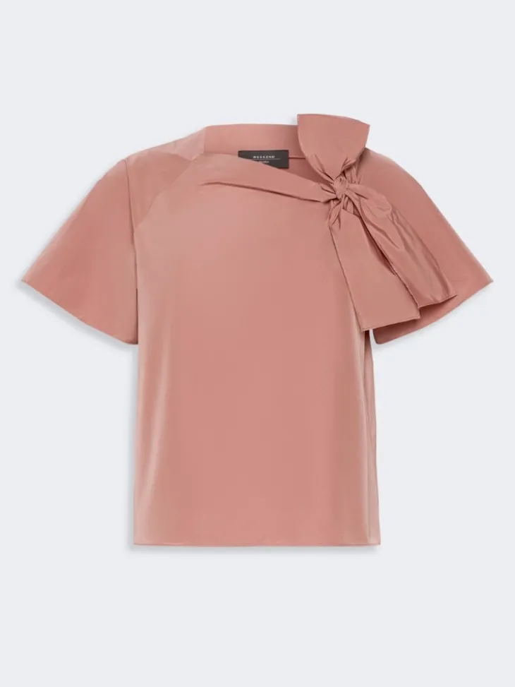 Cotton-blend taffeta blouse - TERRA COTTA