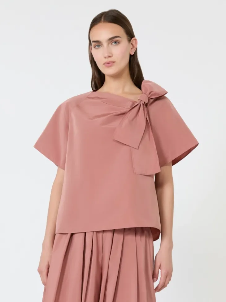 Cotton-blend taffeta blouse - TERRA COTTA