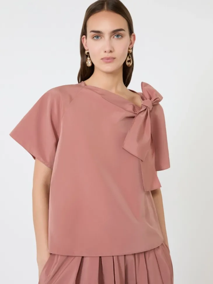 Cotton-blend taffeta blouse - TERRA COTTA