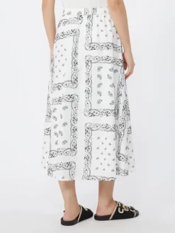Cotton-poplin midi skirt - WHITE