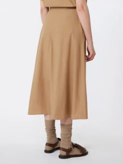 Cotton-poplin skirt - TOBACCO