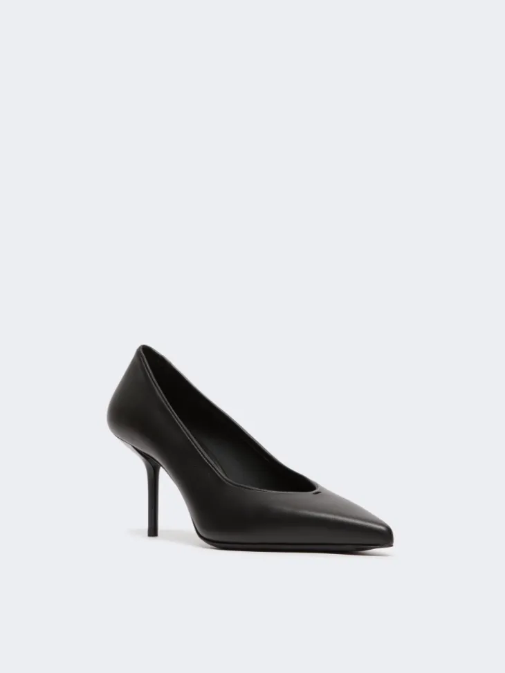 Court shoes in soft nappa leather - BLACK