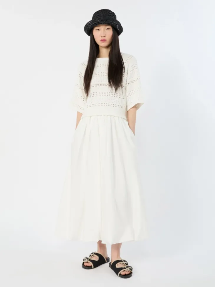 Crochet cotton sweater - IVORY