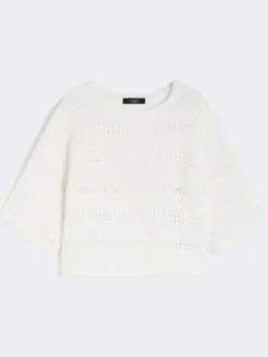 Crochet cotton sweater - IVORY