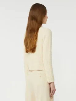 Cropped cotton cardigan - ECRU