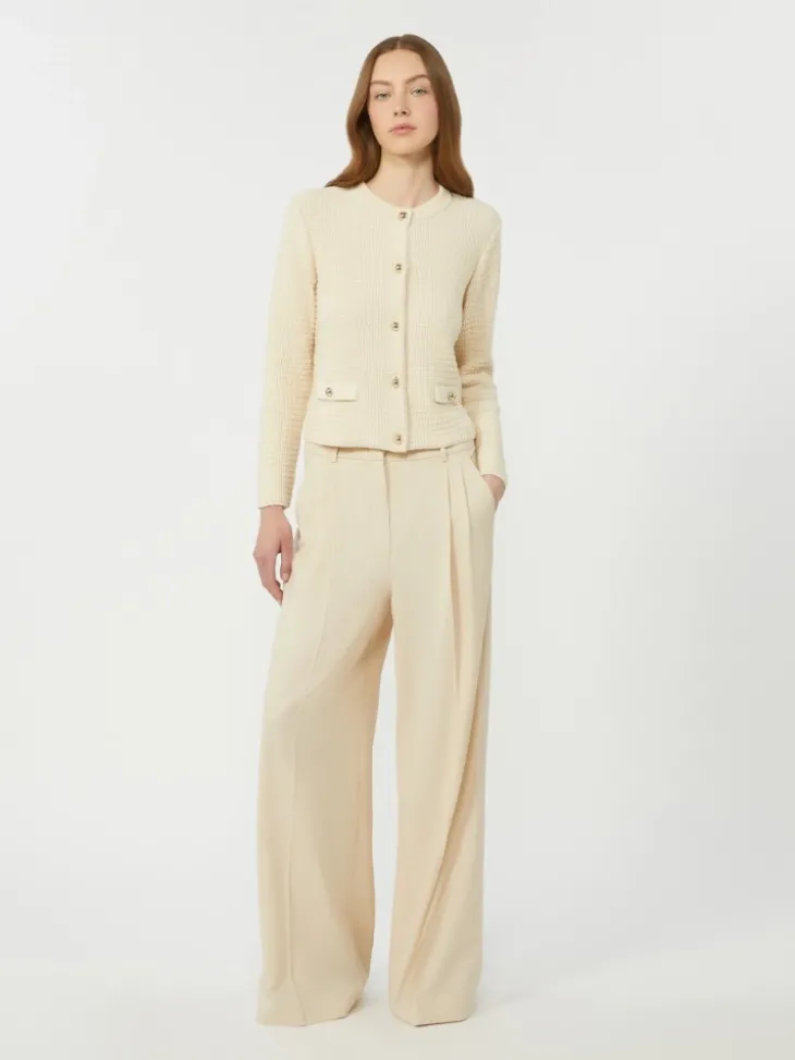 Cropped cotton cardigan - ECRU