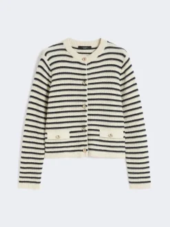 Cropped cotton cardigan - NAVY
