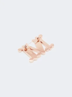 Crystal-adorned Monogram brooch - PINK