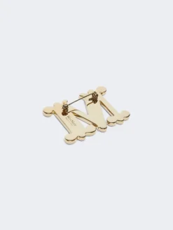 Crystal-adorned Monogram brooch - OPTICAL WHITE