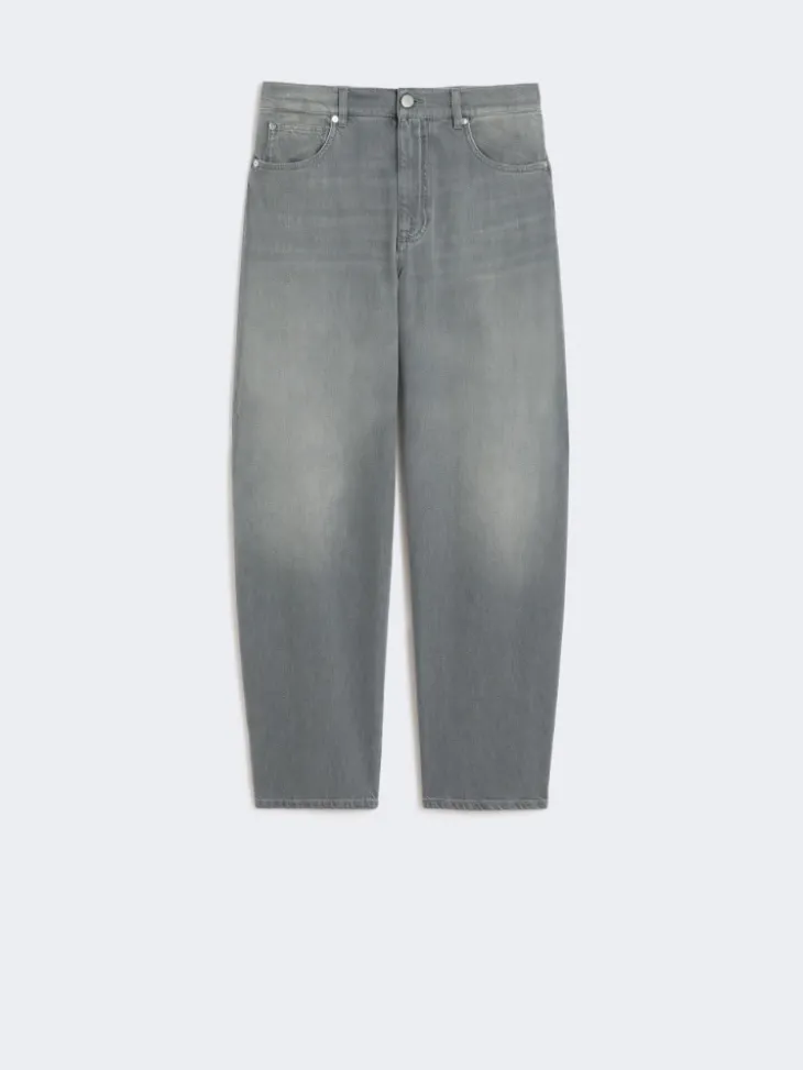 Denim barrel-leg jeans - MEDIUM GREY