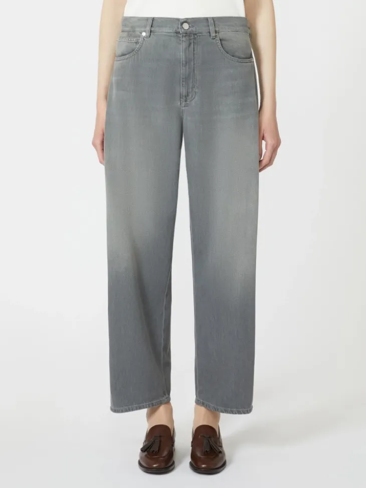 Denim barrel-leg jeans - MEDIUM GREY