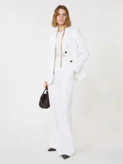 Double cotton crêpe blazer - WHITE