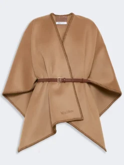 Double wool broadcloth cloak - CAMEL