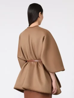 Double wool broadcloth cloak - CAMEL