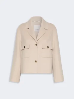 Double wool drap jacket - BEIGE